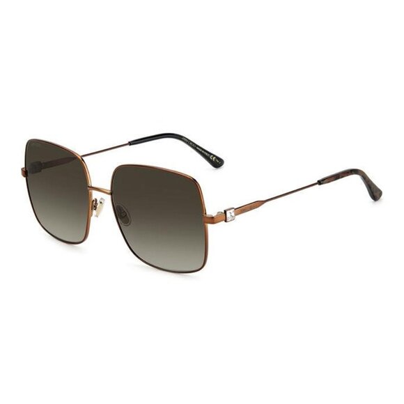 NEW JIMMY CHOO BRONZE BROWN WOMEN LILI/S J7D HA SQUARE SUNGLASSES